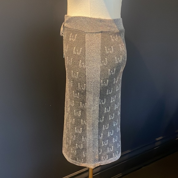 LIU JO midi logo skirt grey and silver - Picture 2 of 5